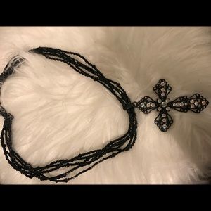 Black cross necklace